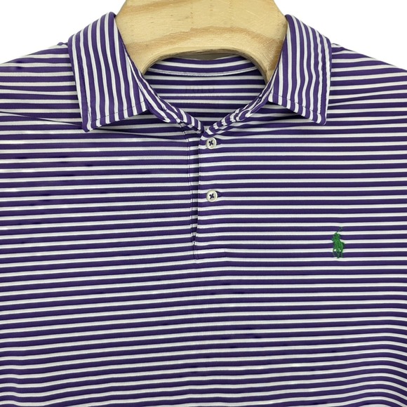 Polo Ralph Lauren Other - Polo Ralph Lauren Mens XL Purple Striped Golf Performance Polo Shirt Polyester